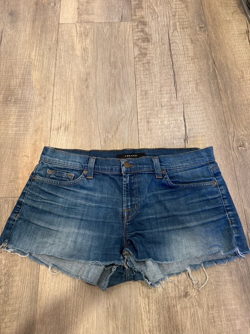 J Brand Distressed Dark Blue Denim Cutoff Shorts